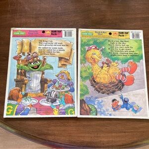 Vintage Golden Frame Sesame Street Puzzles